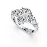 Platinum Semi Mount Ring Setting Pear PE 12X8mm PE 7X5mm Diamond Accent DHJ