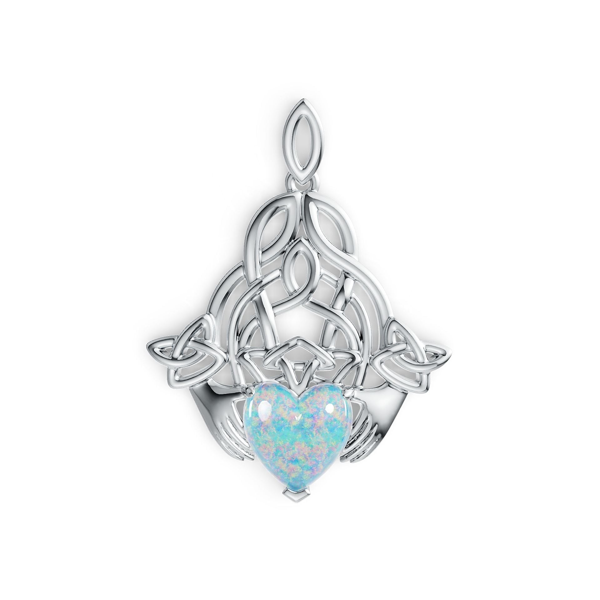 Sterling Silver Semi Mount Pendant Setting Heart HT 10X10mm Celtic Knot DHJ