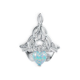 Sterling Silver Semi Mount Pendant Setting Heart HT 10X10mm Celtic Knot DHJ