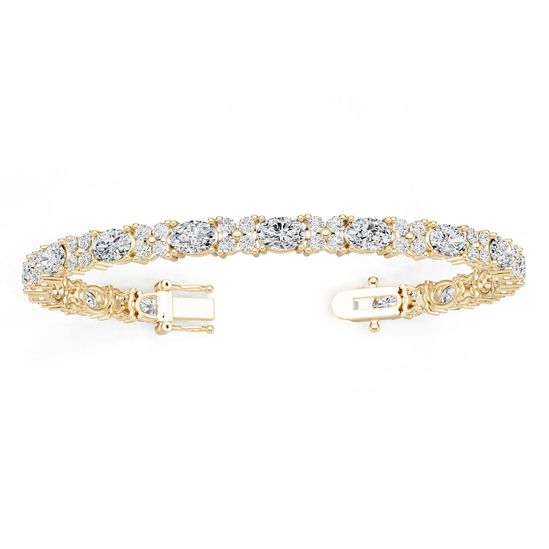 18K Gold Semi Mount Bracelet Setting Oval Ov 7x5mm Diamond Accent Syz Jewelry