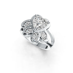 10K Gold Semi Mount Ring Setting Heart HT 8X8mm DHJ