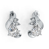 Sterling Silver Semi Mount Earrings Setting Pear PE 8x6mm DHJ