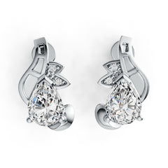 Sterling Silver Semi Mount Earrings Setting Pear PE 8x6mm DHJ