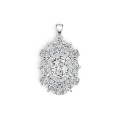 10K Gold Semi Mount Pendant Setting Oval OV 10X8mm Moissanite Accent DHJ