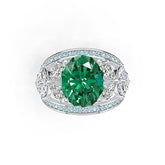 Sterling Silver Semi Mount Ring Setting Oval OV 13X11MM PE 5X3MM DHJ