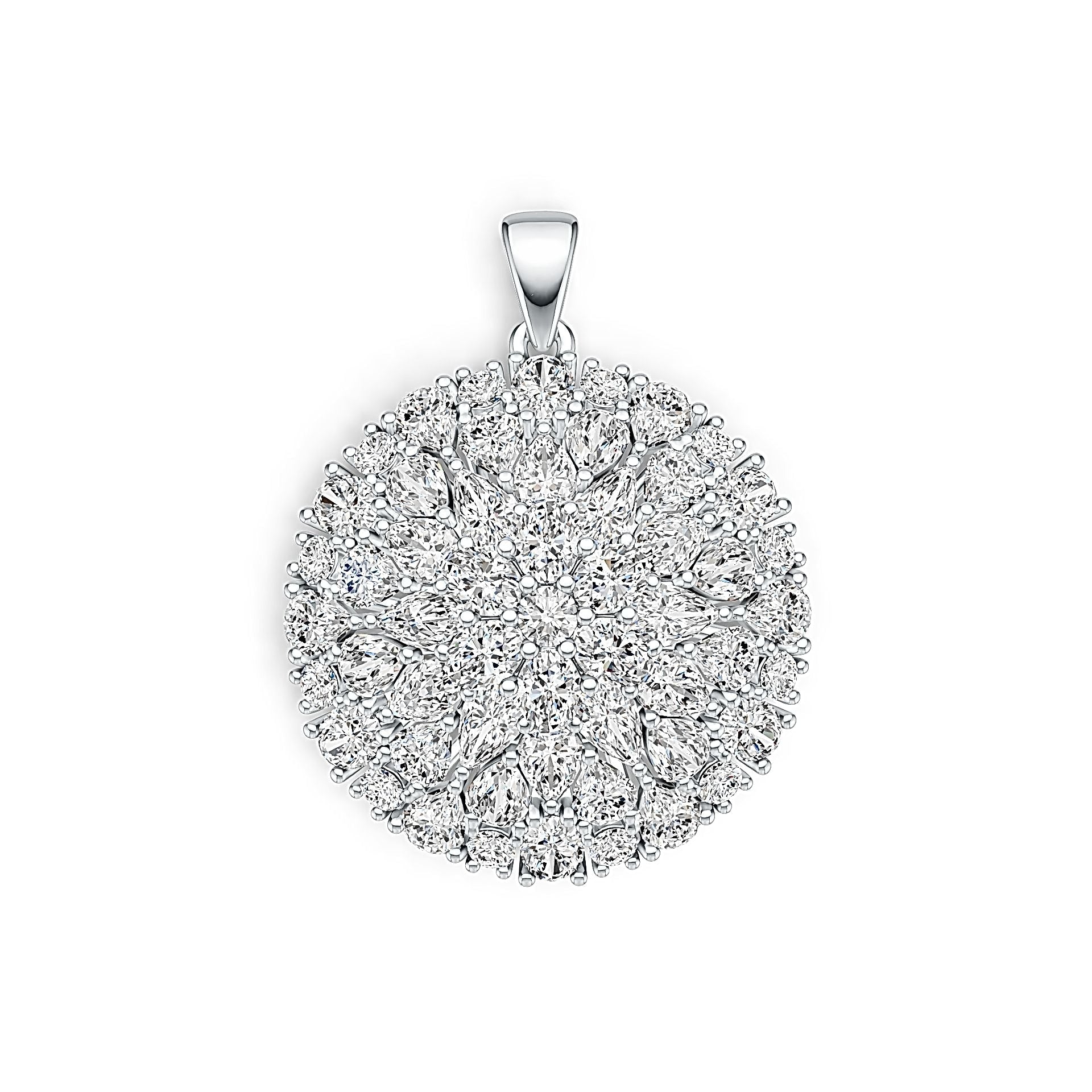 10K Gold Semi Mount Pendant Setting Pear PE 5X3mm Moissanite Accent DHJ