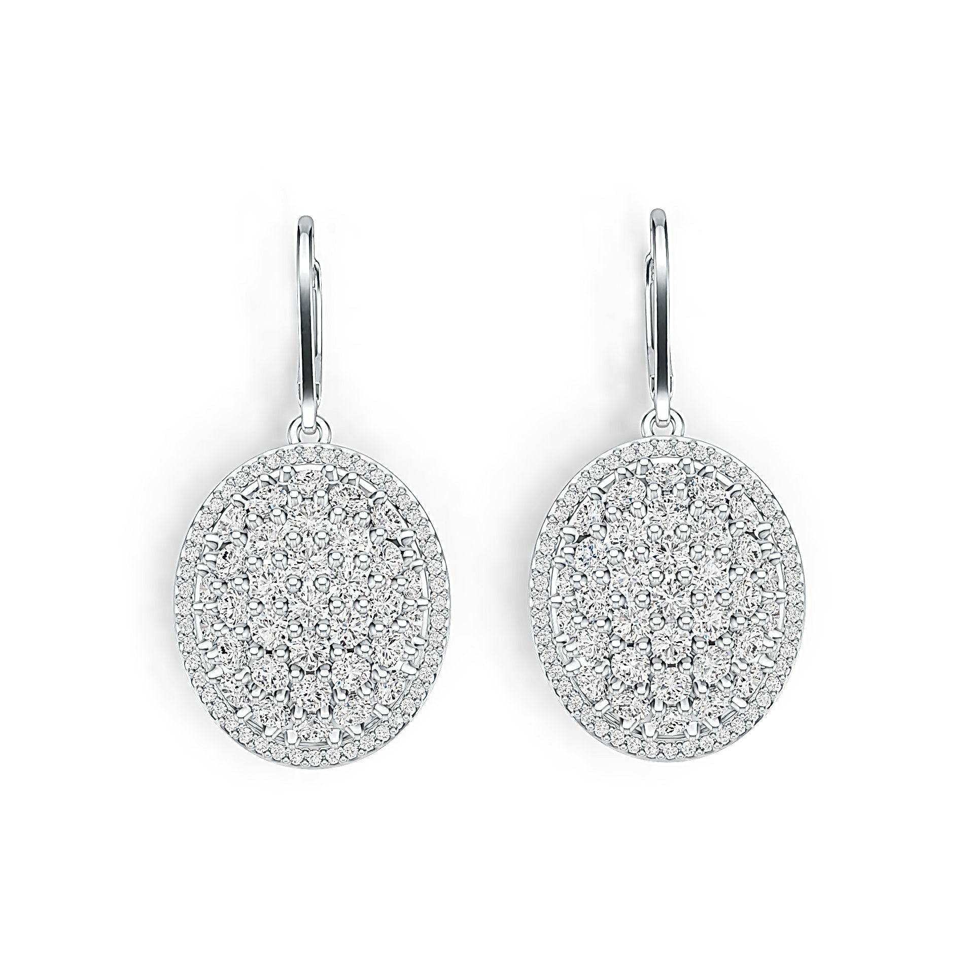 10K Gold Dangling Cluster Earrings with or Moissanite Moissanite Accent DHJ
