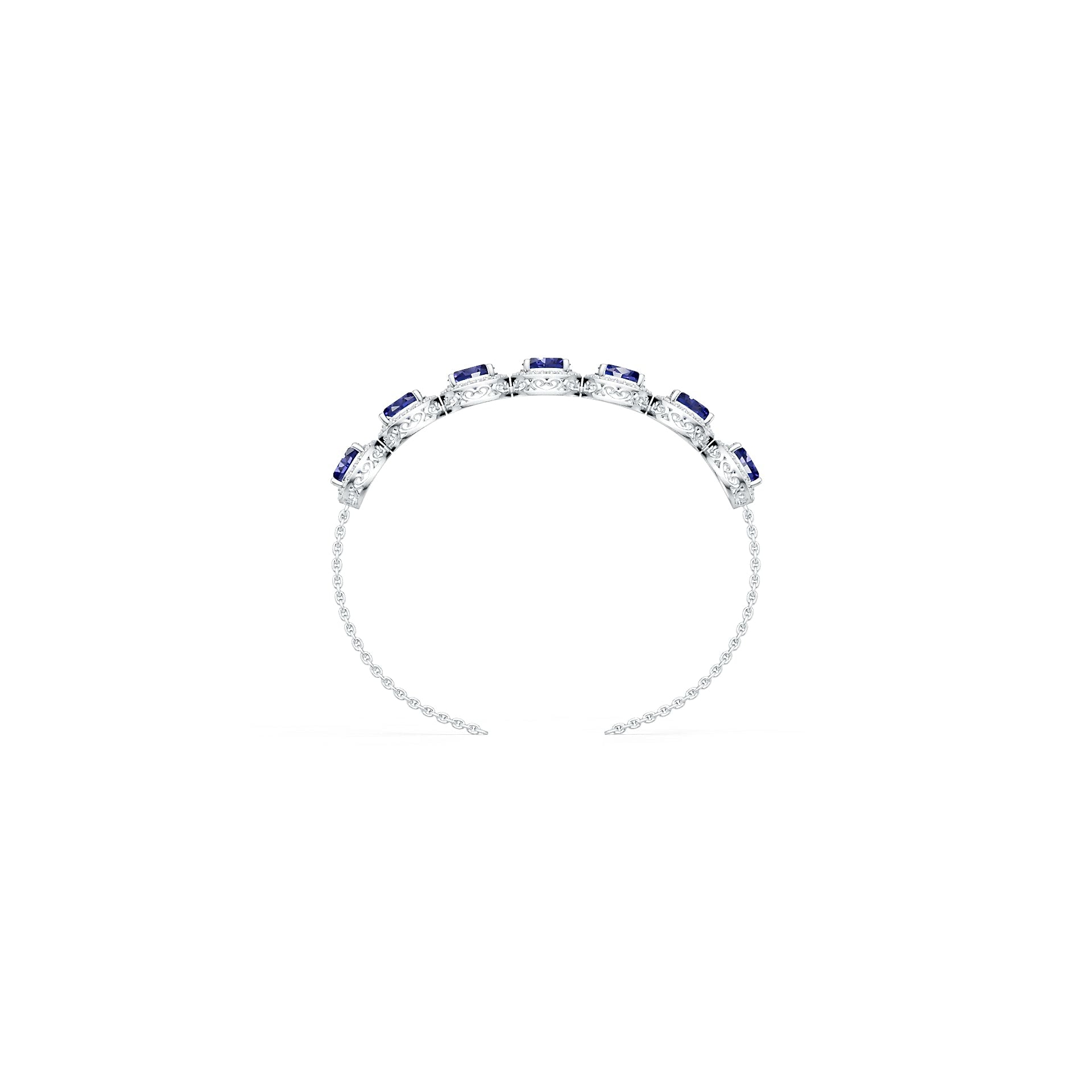 Sterling Silver Semi Mount Bracelet Setting Oval OV 8x6mm Halo Syzjewelry