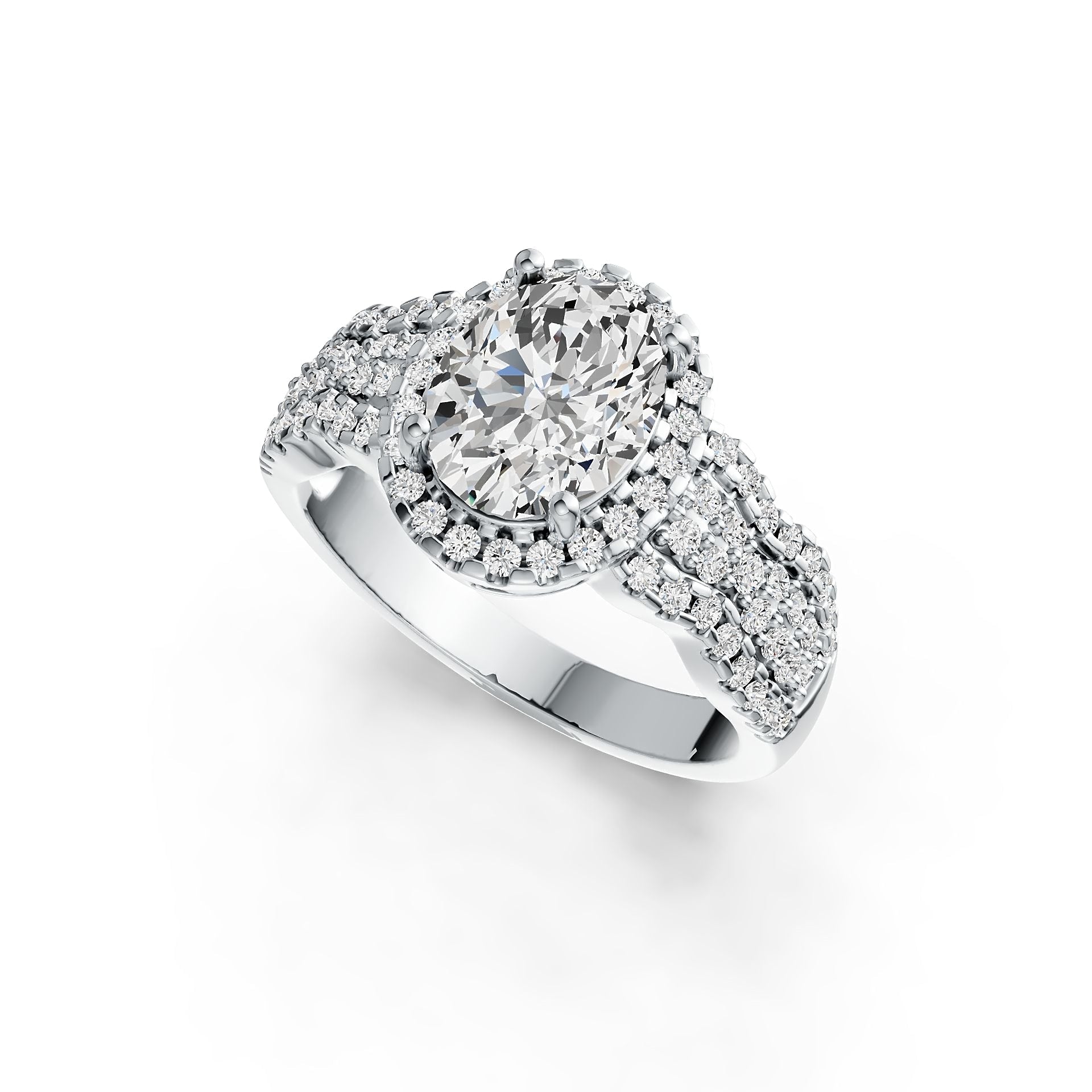 14K Gold Semi Mount Ring Setting Oval OV 9X7mm Diamond Accent DHJ