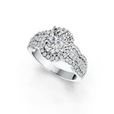 14K Gold Semi Mount Ring Setting Oval OV 9X7mm Diamond Accent DHJ