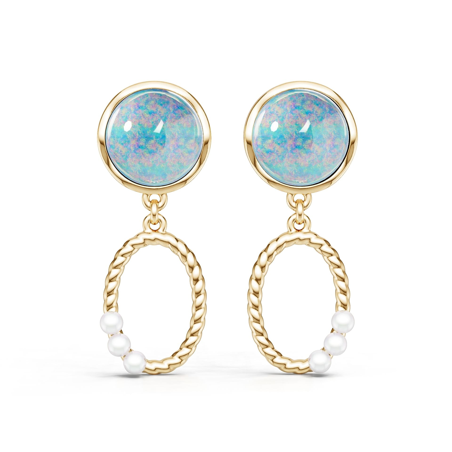 10K Gold Semi Mount Earrings Setting Round Ro 12x12mm Syz Jewelry