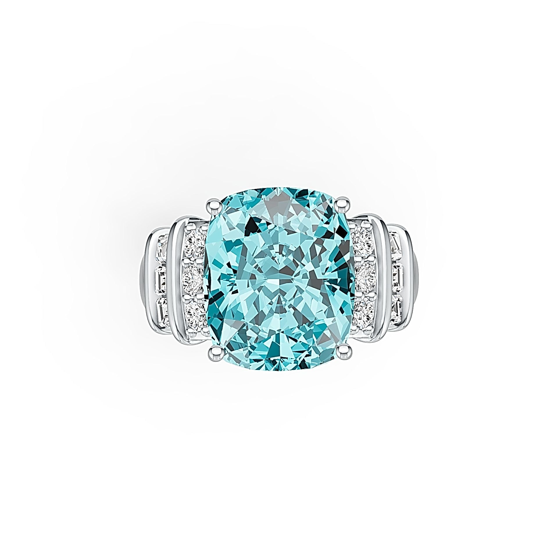 Sterling Silver Semi Mount Ring Setting Cushion CU 12X10mm DHJ