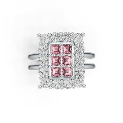 Sterling Silver Semi Mount Ring Setting Princess SQ 3X3mm DHJ