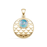 18K Gold Semi Mount Pendant Setting Round Ro 5x7mm Syz Jewelry