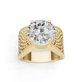 14K Gold Semi Mount Ring Setting Round Ro 12x12mm Diamond Accent Syz Jewelry