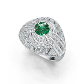 14K Gold Semi Mount Ring Setting Round RD 6.5mm Diamond Accent DHJ