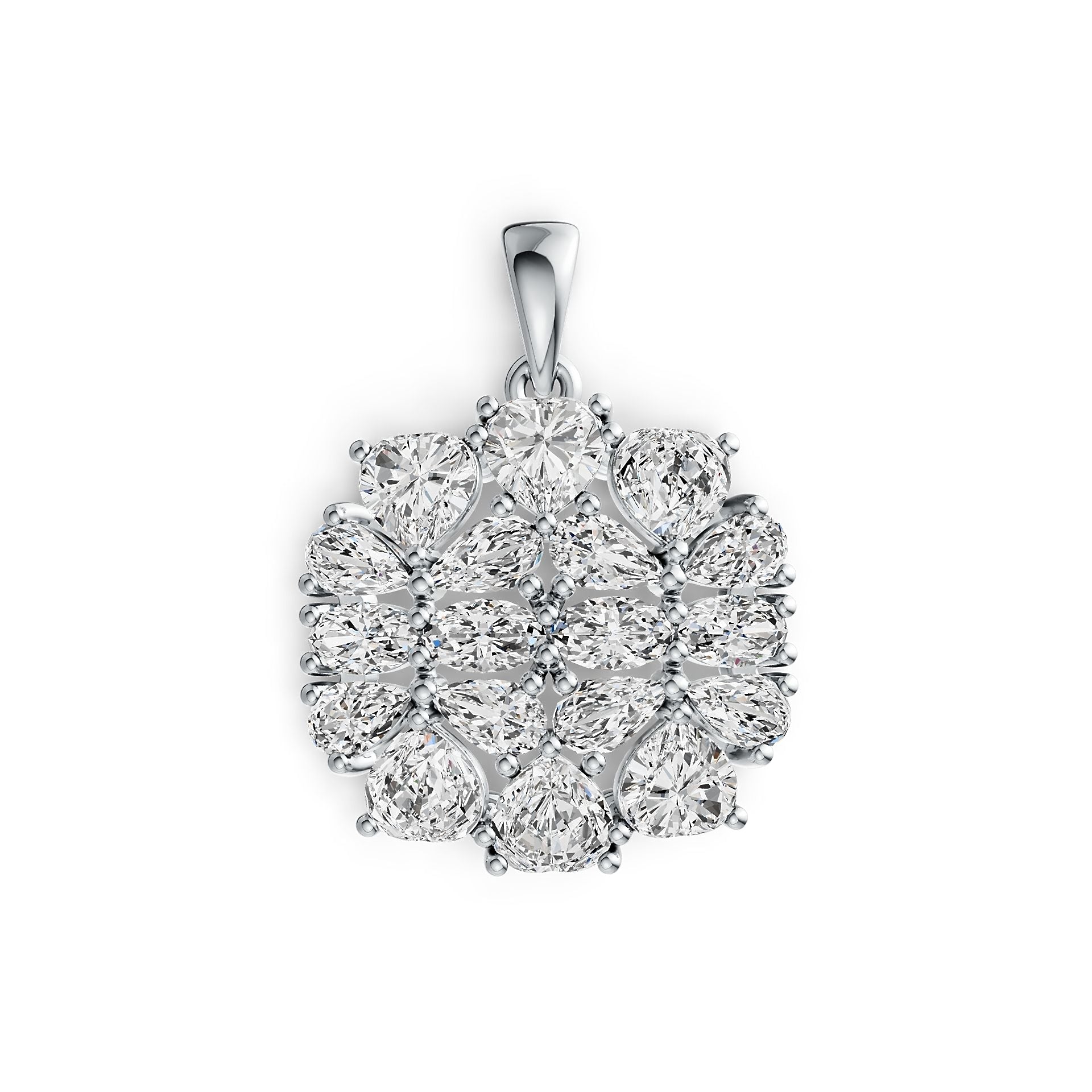 Sterling Silver Semi Mount Pendant Setting Pear PE 5X3mm OV 5X3mm HT 5X5mm DHJ