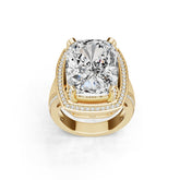 10K Gold Semi Mount Ring Setting Cushion Cu 18x13mm Moissanite Accent Syz Jewelry