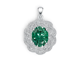 10K Gold Semi Mount Pendant Setting Oval OV 12X10mm with White Topaz Moissanite Accent DHJ