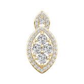 14K Gold Semi Mount Pendant Setting Round Ro 6x6mm Diamond Accent Syz Jewelry