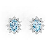 18K Gold Semi Mount Earrings Setting Oval Ov 7x5mm Diamond Accent Syz Jewelry