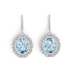 Sterling Silver Semi Mount Earrings Setting Oval OV 11x9mm with White Topaz Syzjewelry