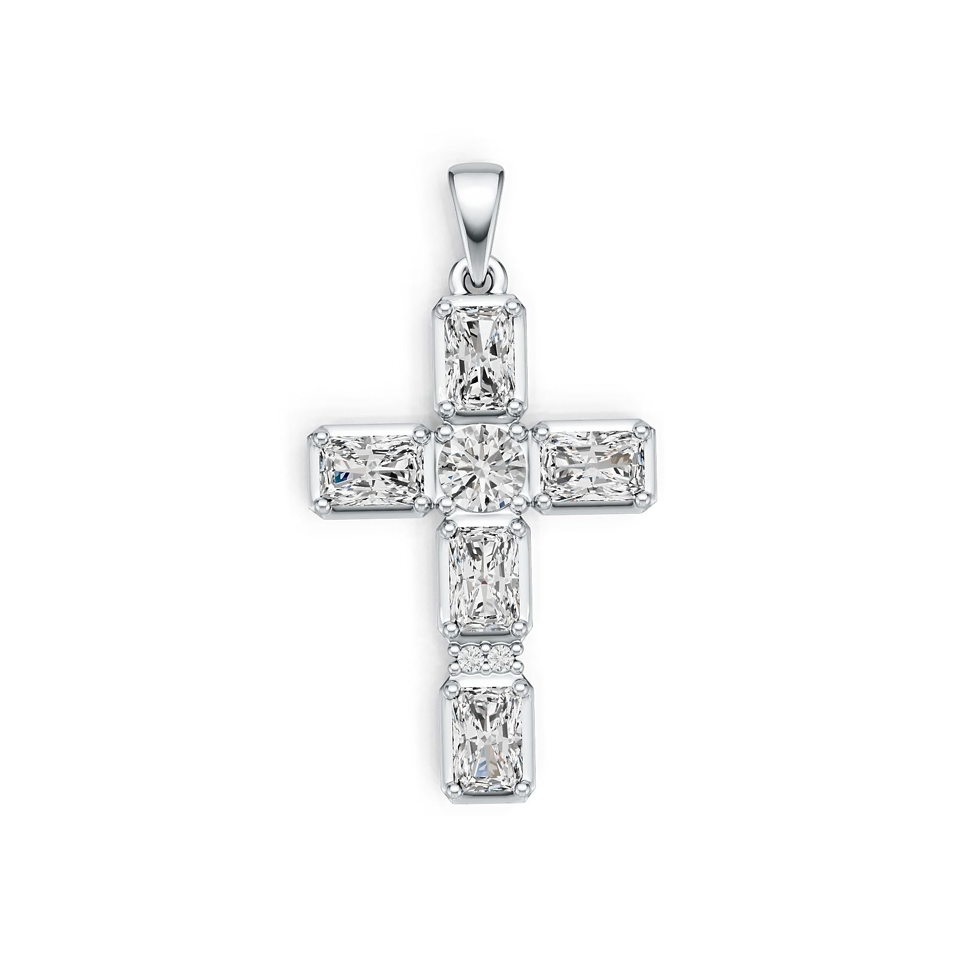 Sterling Silver Semi Mount Pendant Setting Emerald OCT 6X4mm DHJ