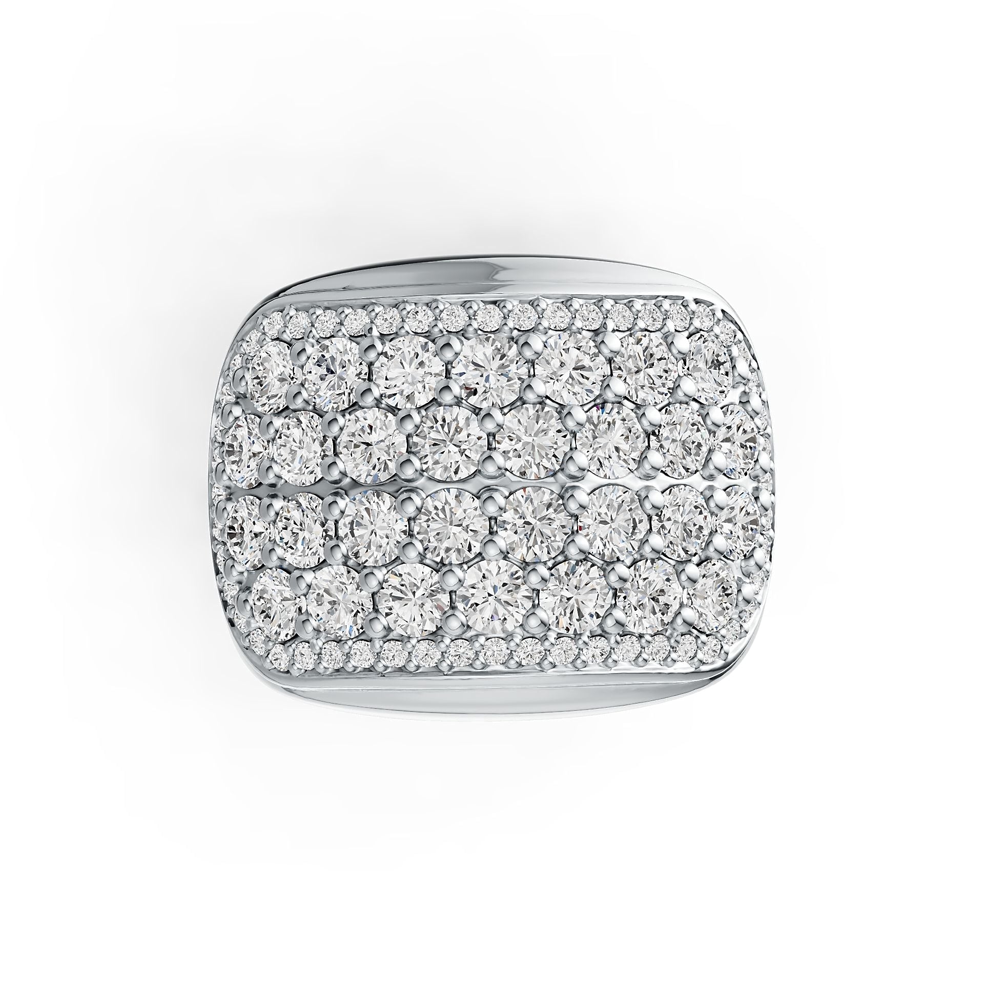 Sterling Silver Ring Multi-Row with White Topaz or Moissanite DHJ