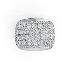 Sterling Silver Ring Multi-Row with White Topaz or Moissanite DHJ