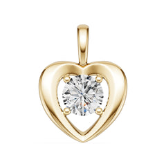 18K Gold Semi Mount Pendant Setting Round Ro 6x6mm Diamond Accent Syz Jewelry