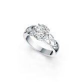 Platinum Semi Mount Ring Setting Round RD 8x8mm Celtic Knot DHJ