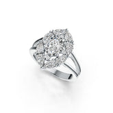 10K Gold Semi Mount Ring Setting Oval OV 8X6mm with Moissanite Accent DHJ