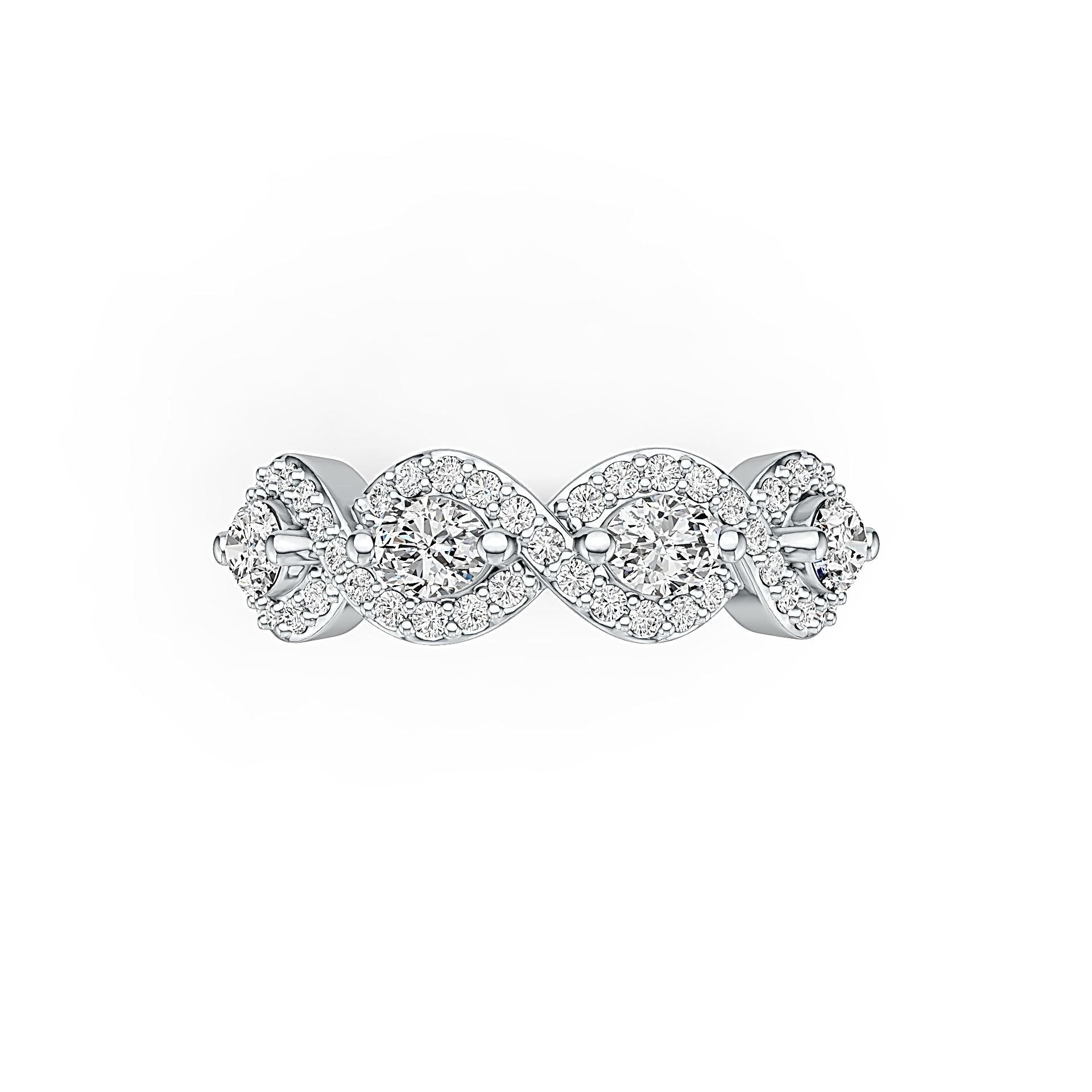 Sterling Silver Semi Mount Ring Setting Oval OV 4X3mm with White Topaz DHJ