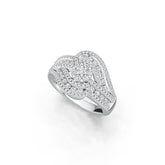 14K Gold Ring Multi-Row with or Moissanite Diamond Accent DHJ