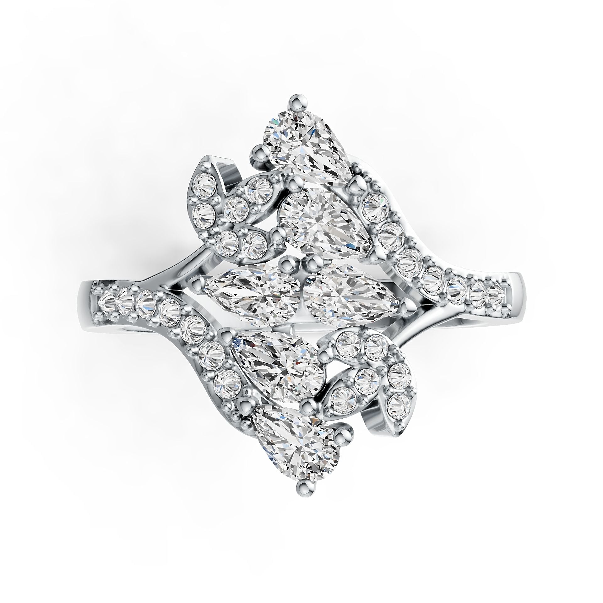 Sterling Silver Semi Mount Ring Setting Pear PE 5X3mm DHJ