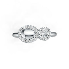 Sterling Silver Ring Toi et Moi Theme with White topaz or Moissanite DHJ