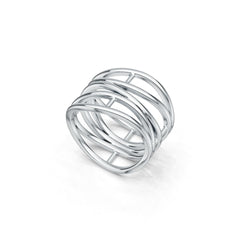 Platinum Multi-Row Wave Ring DHJ