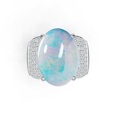 Sterling Silver Semi Mount Ring Setting Oval OV 18X13mm Cabochon - Syzjewelry