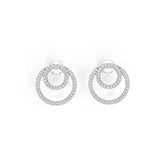 18K Gold Semi Mount Earrings Setting Round RD 1.0mm Diamond Accent DHJ