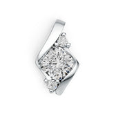 Platinum Semi Mount Pendant Setting Cushion CU 7X7mm Diamond Accent DHJ