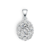 18K Gold Semi Mount Pendant Setting Oval OV 7X5mm with White Topaz Diamond Accent DHJ