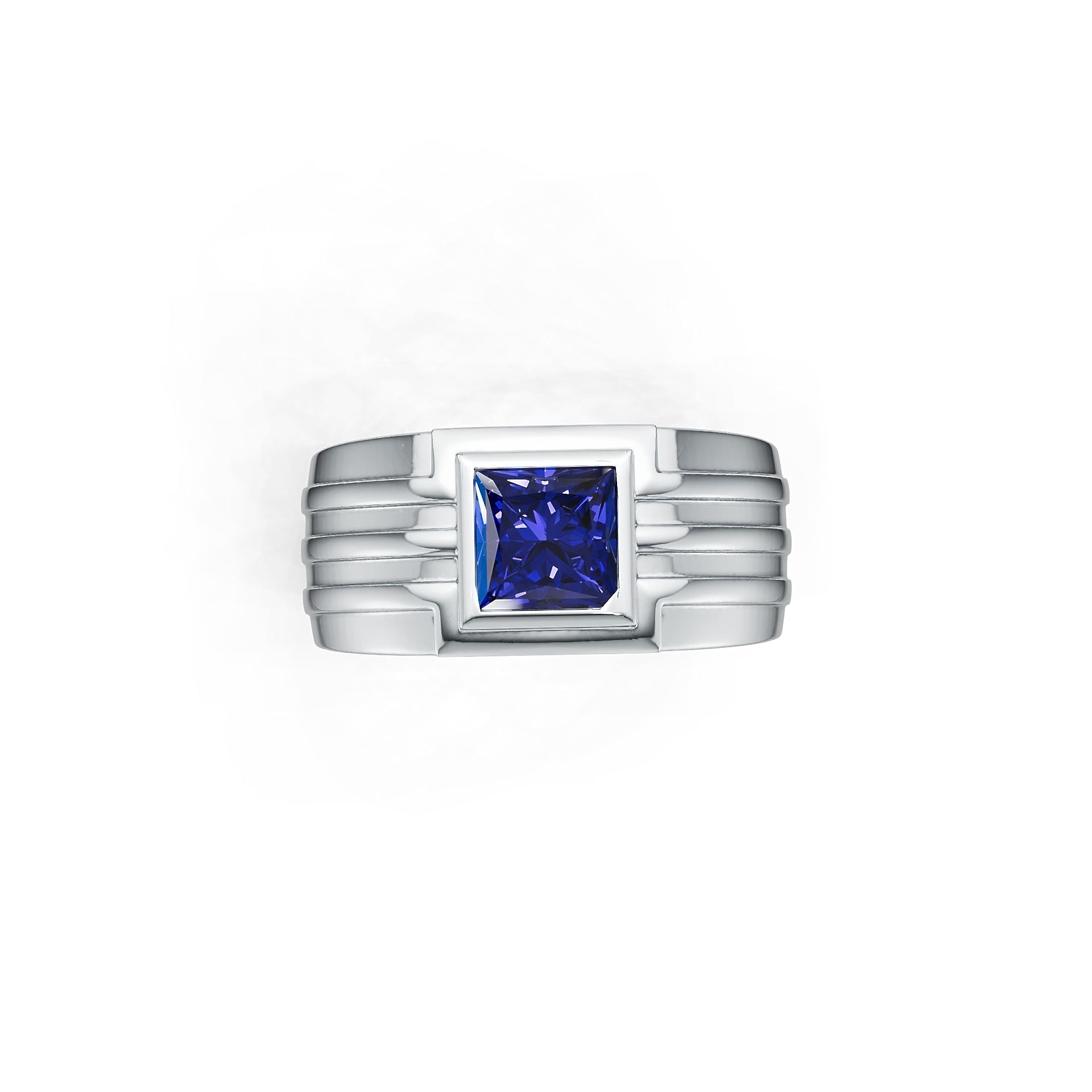 Men's Sterling Silver Semi Mount Ring Setting Princess SQ 6.5X6.5mm Syzjewelry