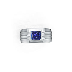 Men's Sterling Silver Semi Mount Ring Setting Princess SQ 6.5X6.5mm Syzjewelry