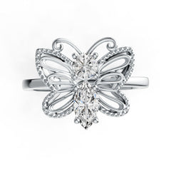 Sterling Silver Semi Mount Ring Setting Marquise MQ 8X4mm RD 4X4mm DHJ