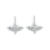 Sterling Silver Semi Mount Earrings Setting Pear PE 7X5mm RD 5X5mm Bat Theme DHJ