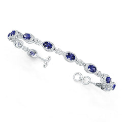 Platinum Semi Mount Bracelet Setting Oval OV 6X4mm Diamond Accent DHJ