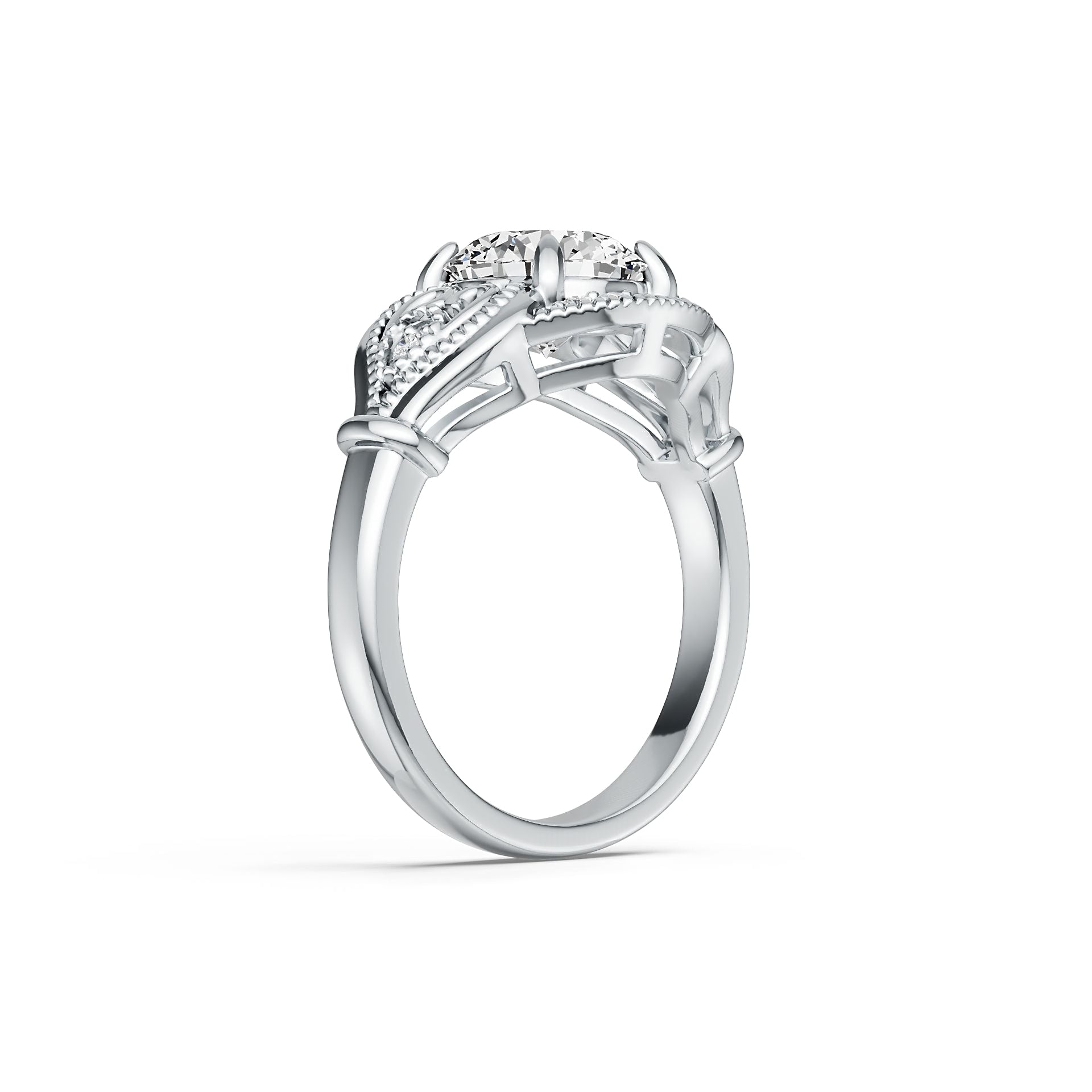 Sterling Silver Semi Mount Ring Setting Round RD 8x8mm DHJ