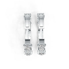 Sterling Silver Semi Mount Earrings Setting Pear PE 6X4mm with White Topaz DHJ