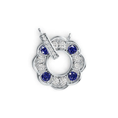 Sterling SilverPendant Setting with White Topaz or Moissanite Flower Theme Syzjewelry