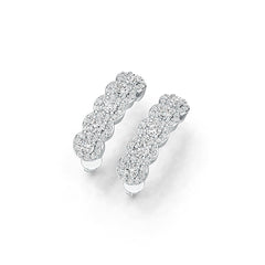 14K Gold Semi Mount Earrings Setting Round RD 3x3mm Diamond Accent DHJ